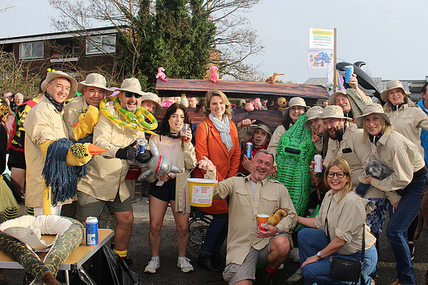 Jess Brown-Fuller at the Pagham Pram Race with the Australian Animal Rescue Team